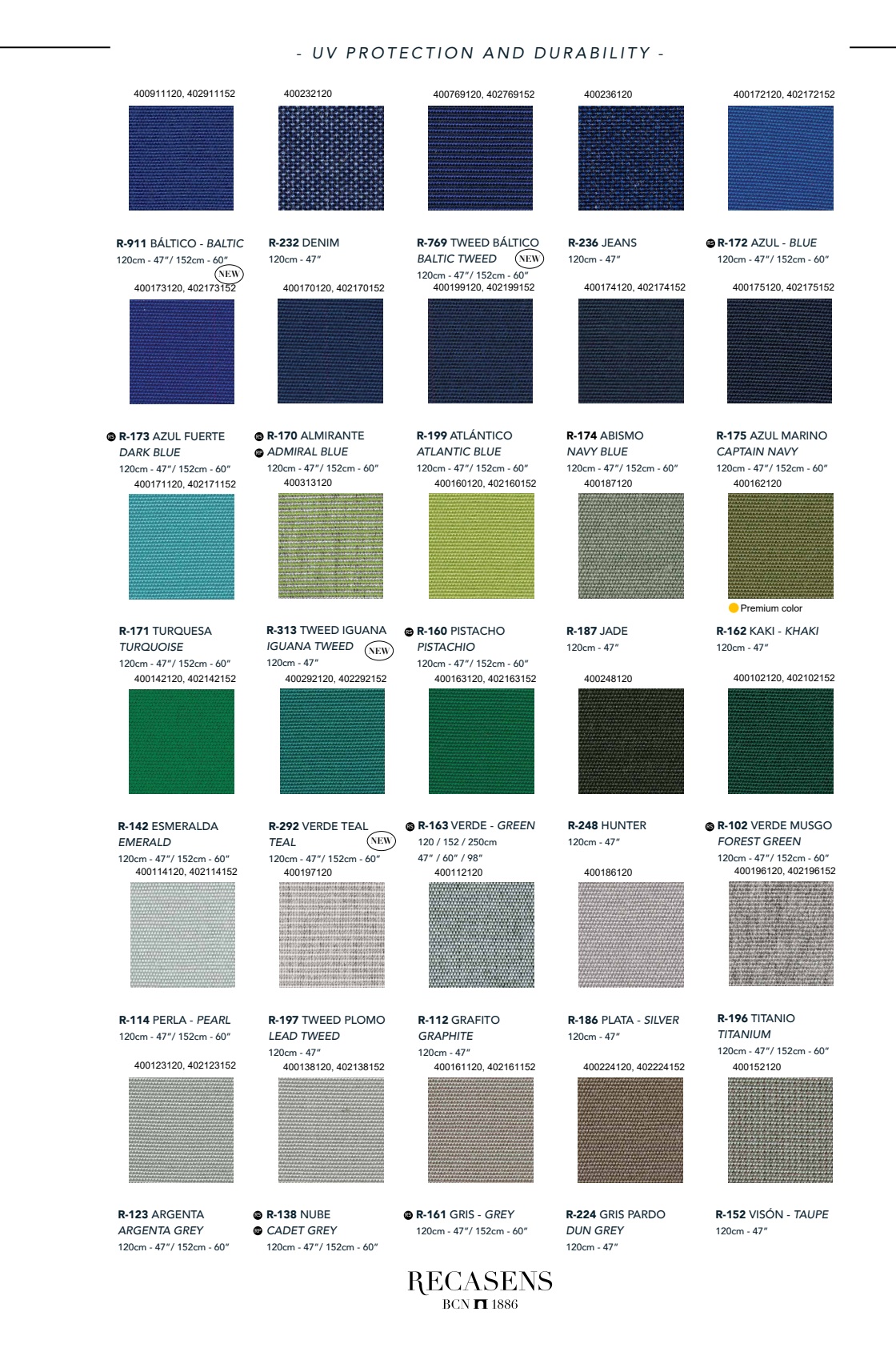 ตารางสี RECACRIL จากแคตตาล็อก แผ่นที่ 3